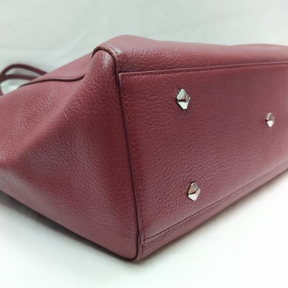 MCM Wandel Red Ruby Tan Leather Reversible Double Handle Shopper Tote Bag - Picture 14 of 16